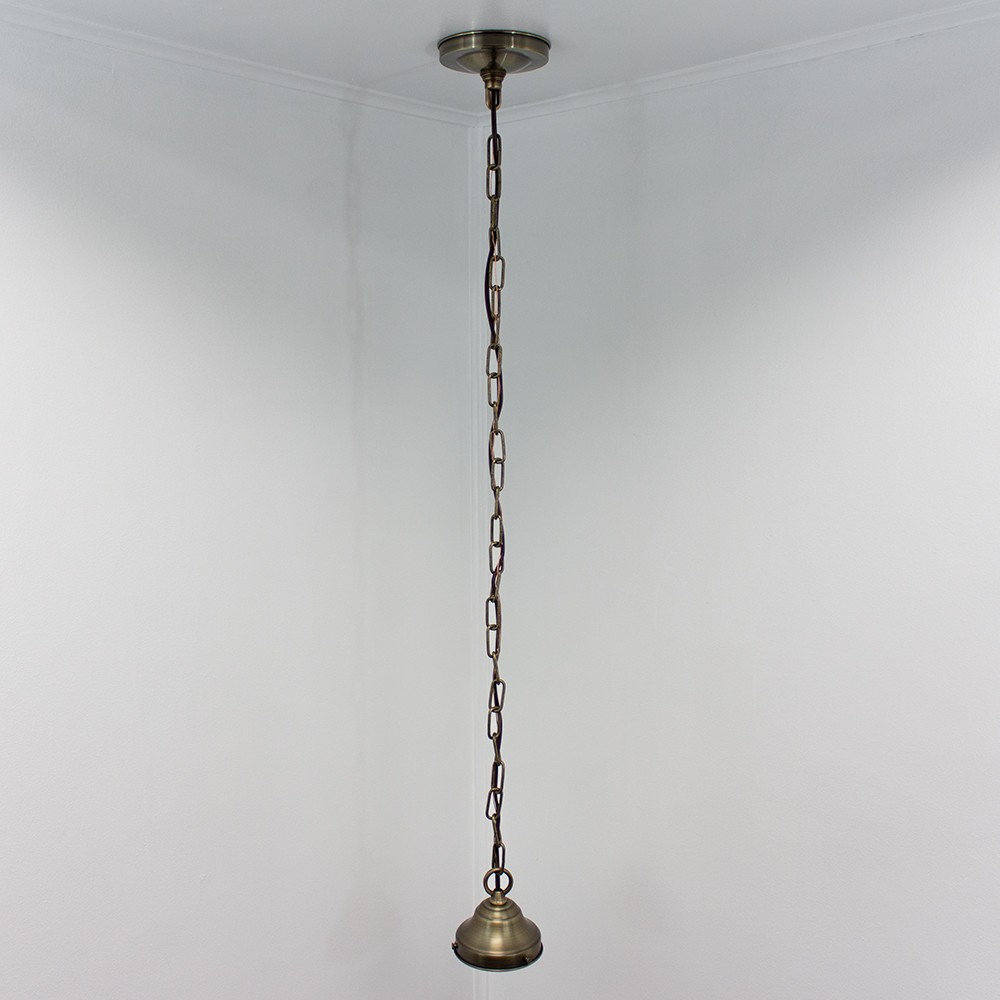 4 in. Antique Brass Shade Pendant Fitter Fixture with 3 Feet Chain and Canopy Questions & Answers