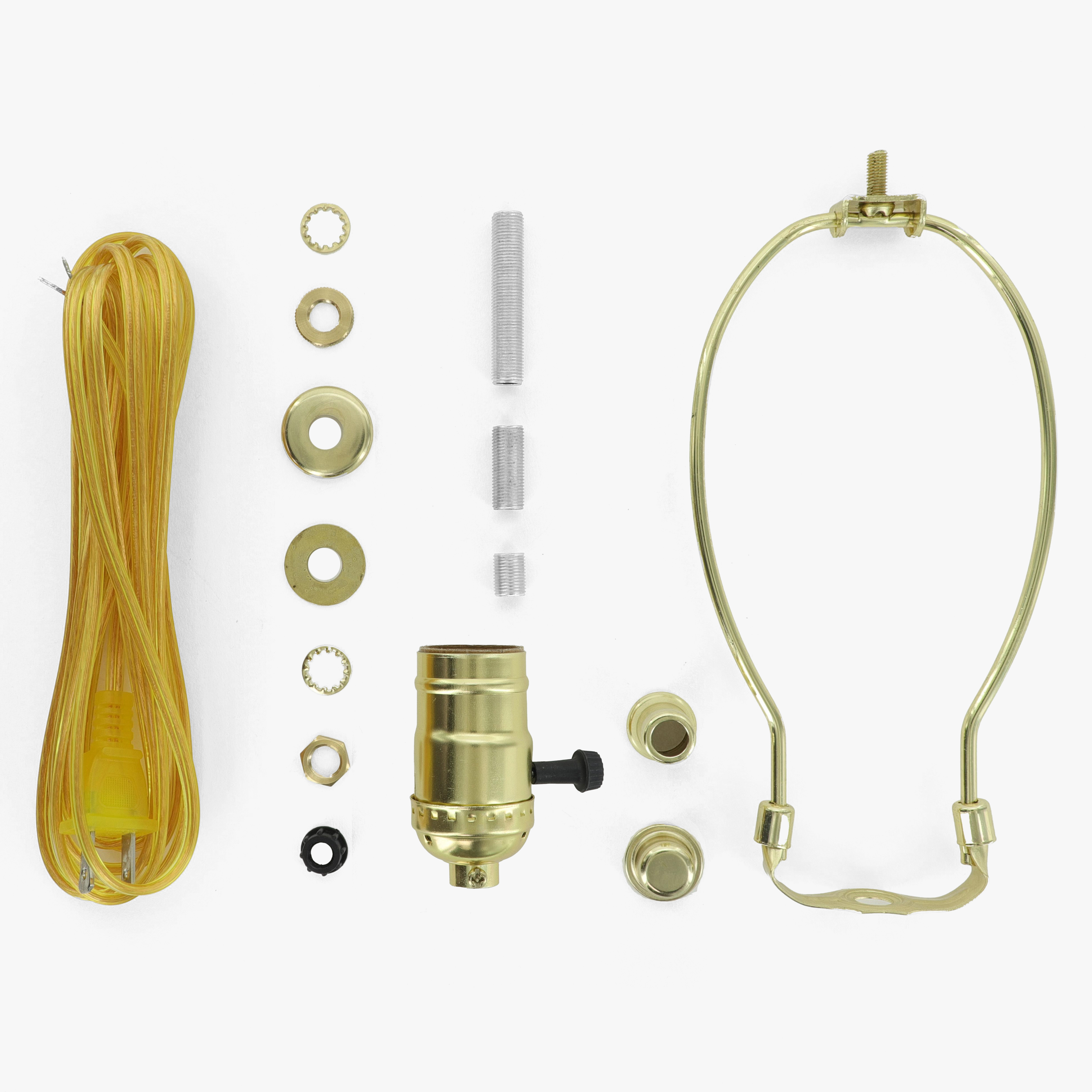 Choose Your Function and Harp Size - Lamp Kit - Brass Plated Questions & Answers