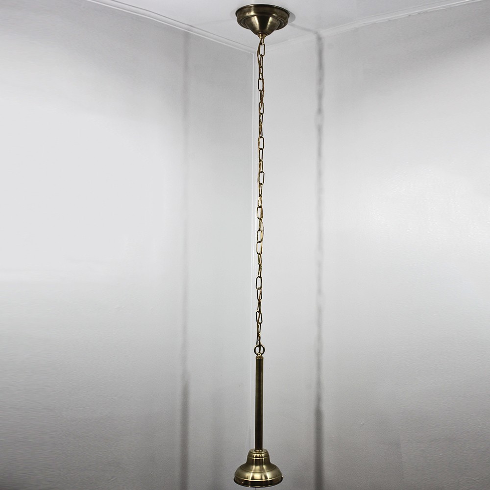 6 inch Fitter Fixture with 12in. Pole and and 36in. Brass Chain and Canopy - Unfinished Brass Questions & Answers