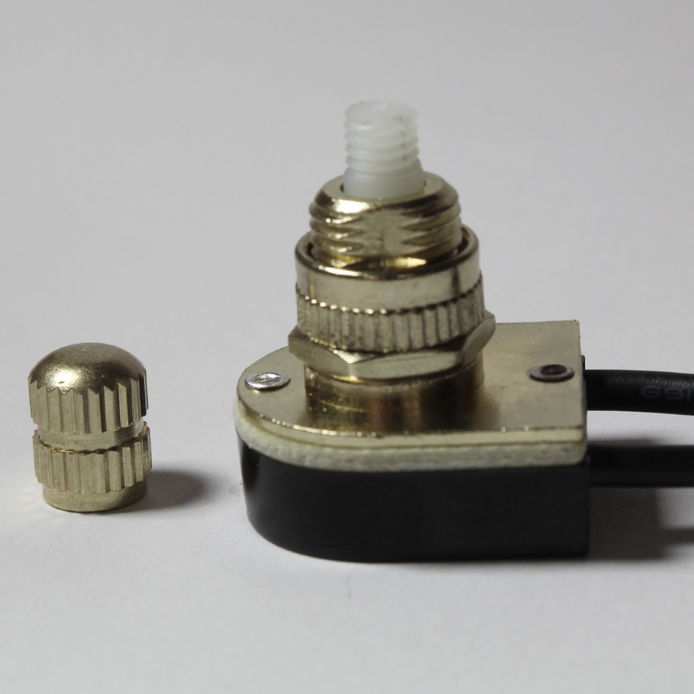 3/8in Shank On/Off Rotary Lamp Switch with Removeable Knob Plastic Shaft and Wire Leads - Brass Plated Questions & Answers