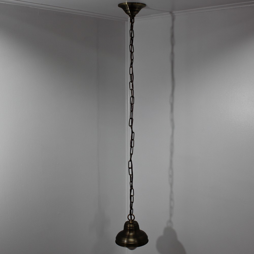 6in Fitter Antique Brass Finish Chain Hanging Ceiling Fixture Questions & Answers